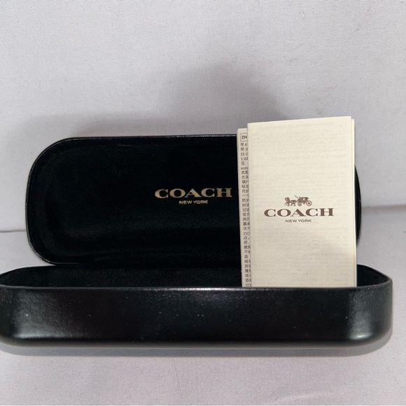 Coach Black Sunglasses Case Large Hard Side Clamshell Glasses Velvet Lining Logo - Picture 7 of 9